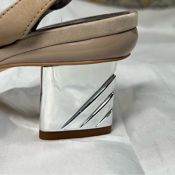 Sam Edelman Snakeskin Slingback Low Metallic Heel Pumps - Size 7 - Picture 4 of 7